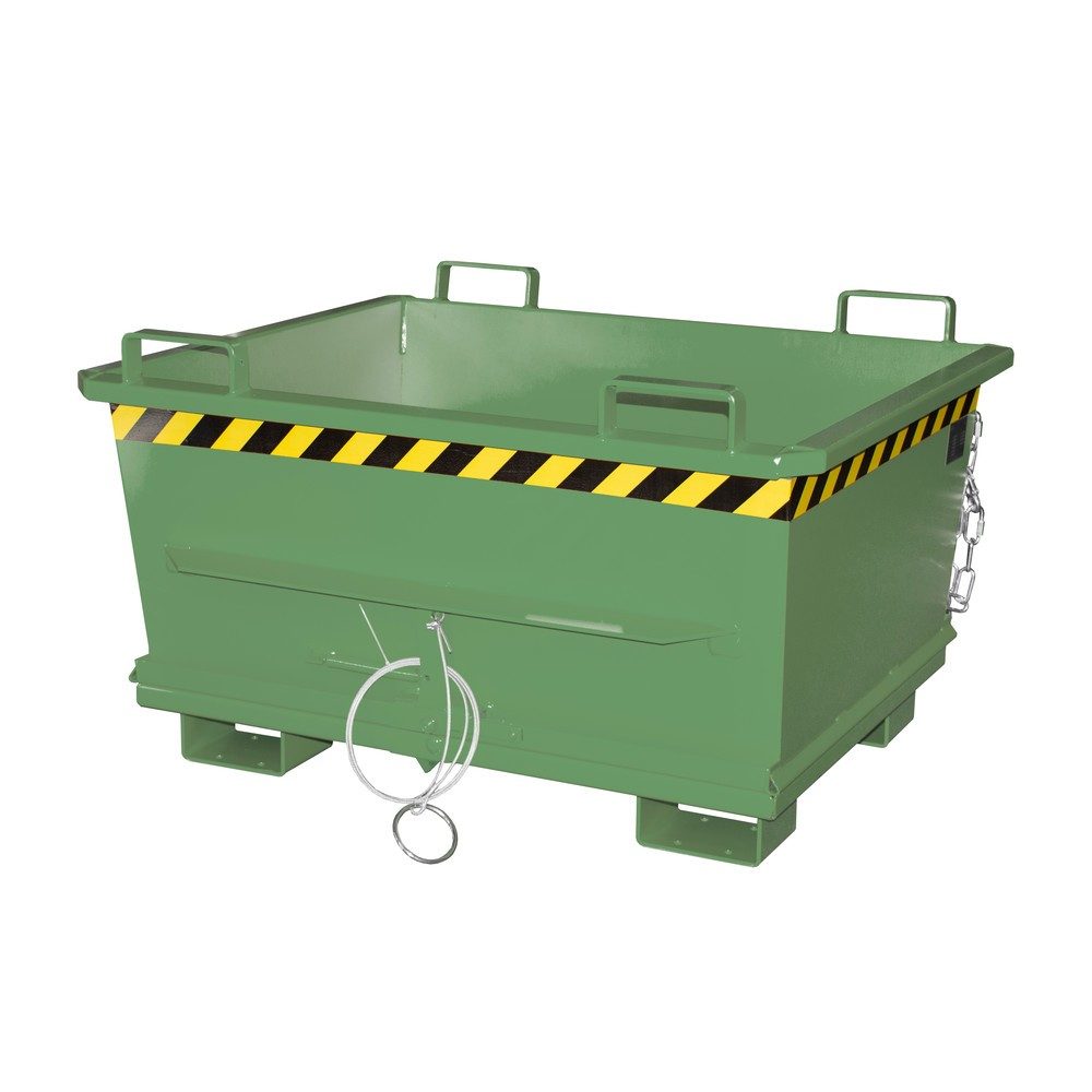 Bauer® Stapelbarer Klappbodenbehälter, lackiert, Volumen 0,5 m³, RAL 6011 resedagrün