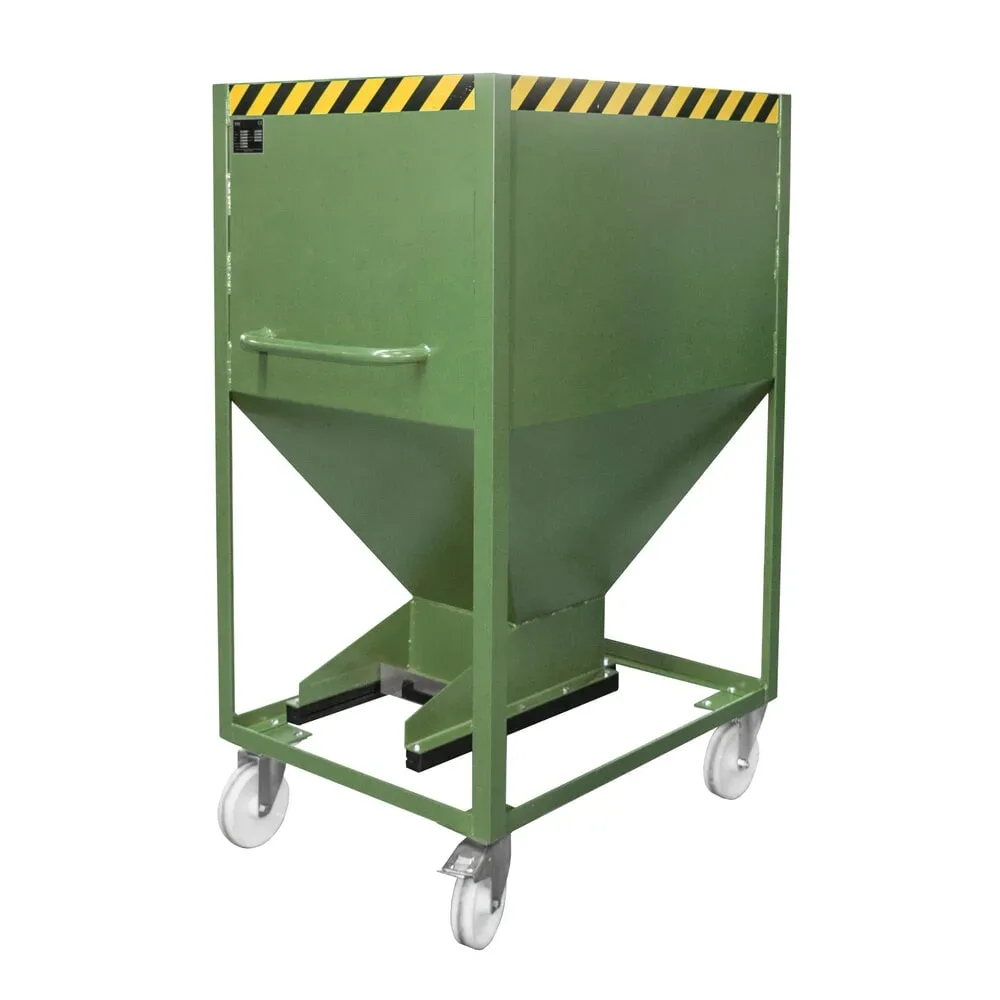 Bauer® Silobehälter für feinkörnige Schüttgüter, lackiert, Volumen 0,6 m³, RAL 6011 resedagrün