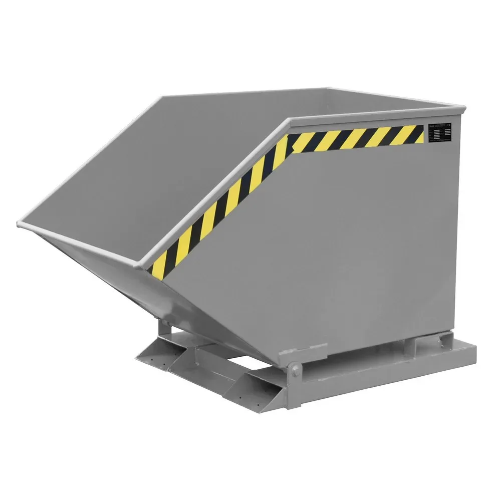 Bauer® Späne-Kippmulde, kastenförmige Mulde, lackiert, Volumen 0,4 m³, RAL 7005 mausgrau