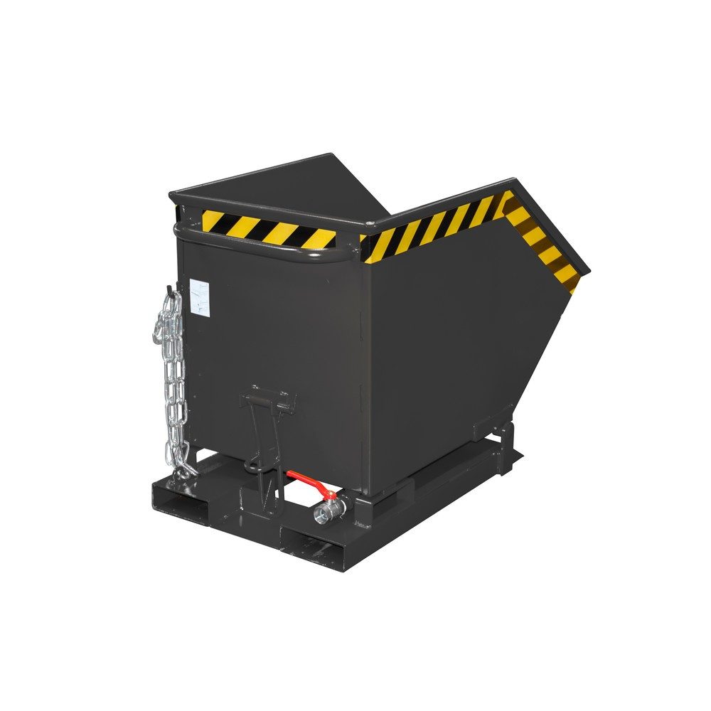 Bauer® Späne-Kippmulde, kastenförmige Mulde, lackiert, Volumen 0,25 m³, RAL 7021 schwarzgrau