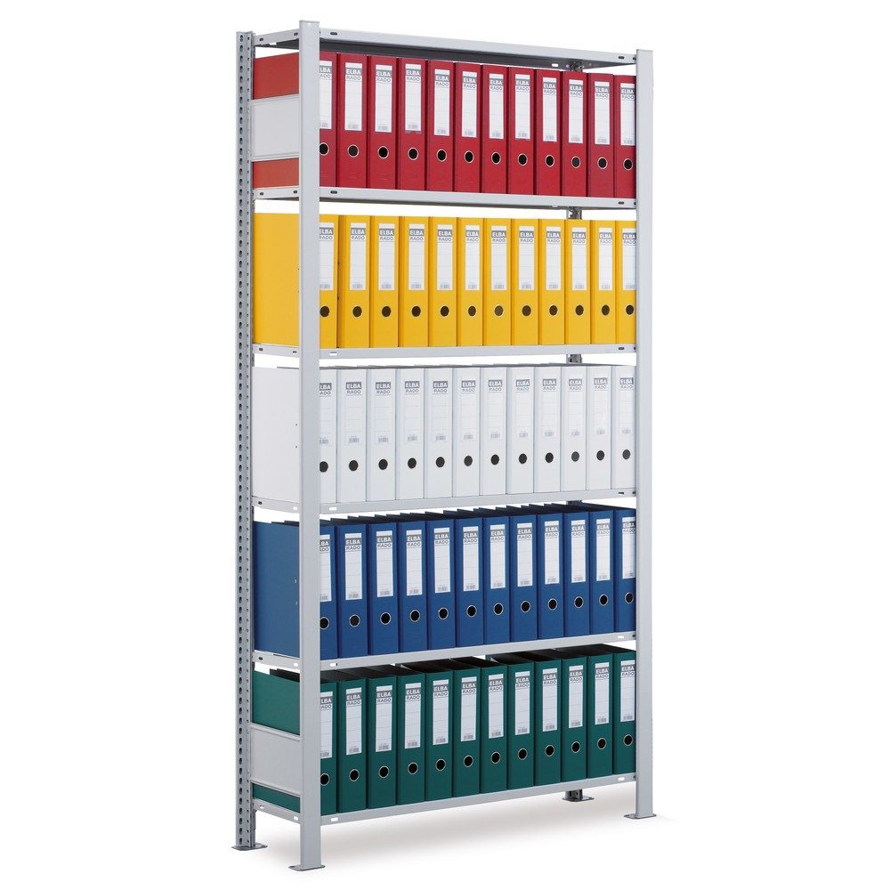 SCHULTE Aktenregal GF, einseitig, mit Endanschlägen, FL 85 kg, HxBxT 2.500 x 1.000 x 300 mm