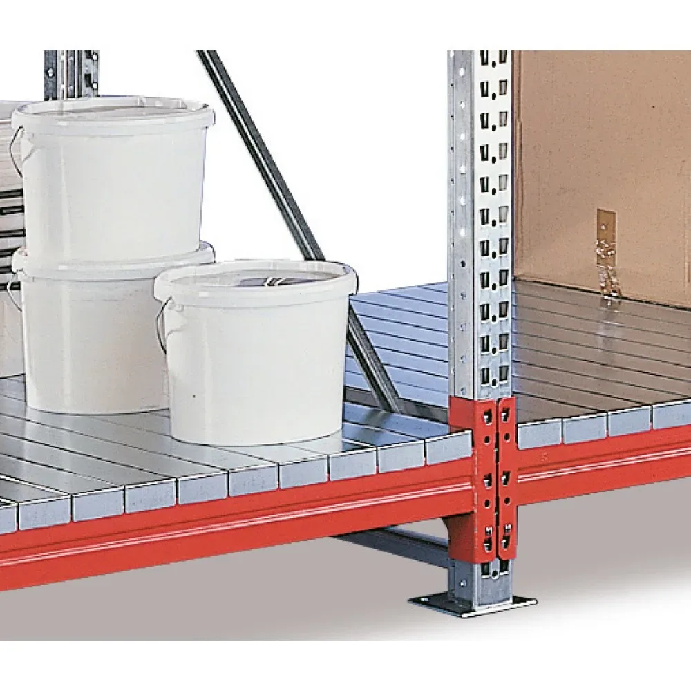Zusatzebene für META Weitspannregal, mit Stahlpaneelen, BxT 2.700 x 800 mm