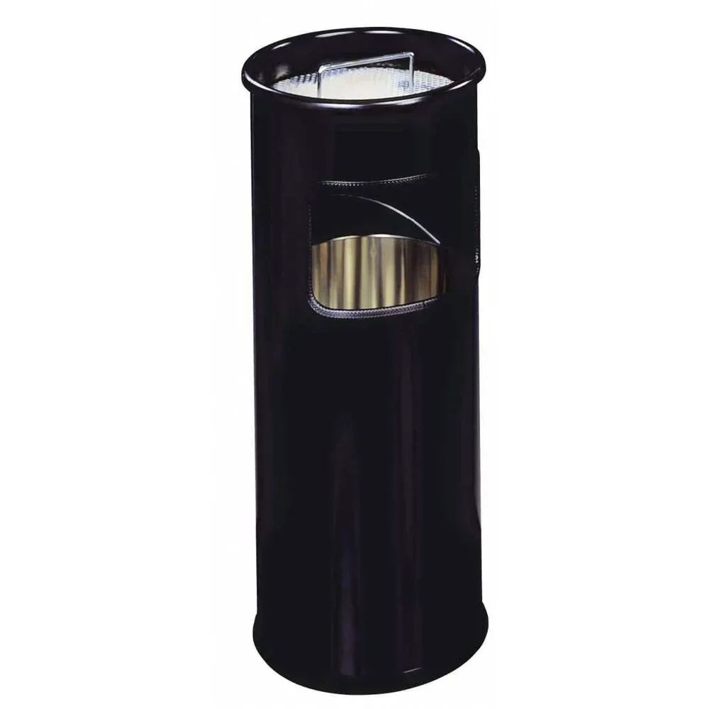 Durable 3330 333001 Mülleimer 17 l Stahlblech (Ø x H) 26 cm x 687 mm Schwarz Inkl. Aschenbecher 1 St.