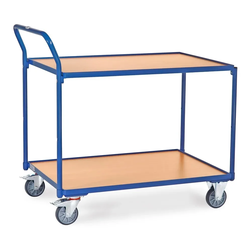 fetra® leichter Tischwagen, 2 Böden ,1000 x 700 mm