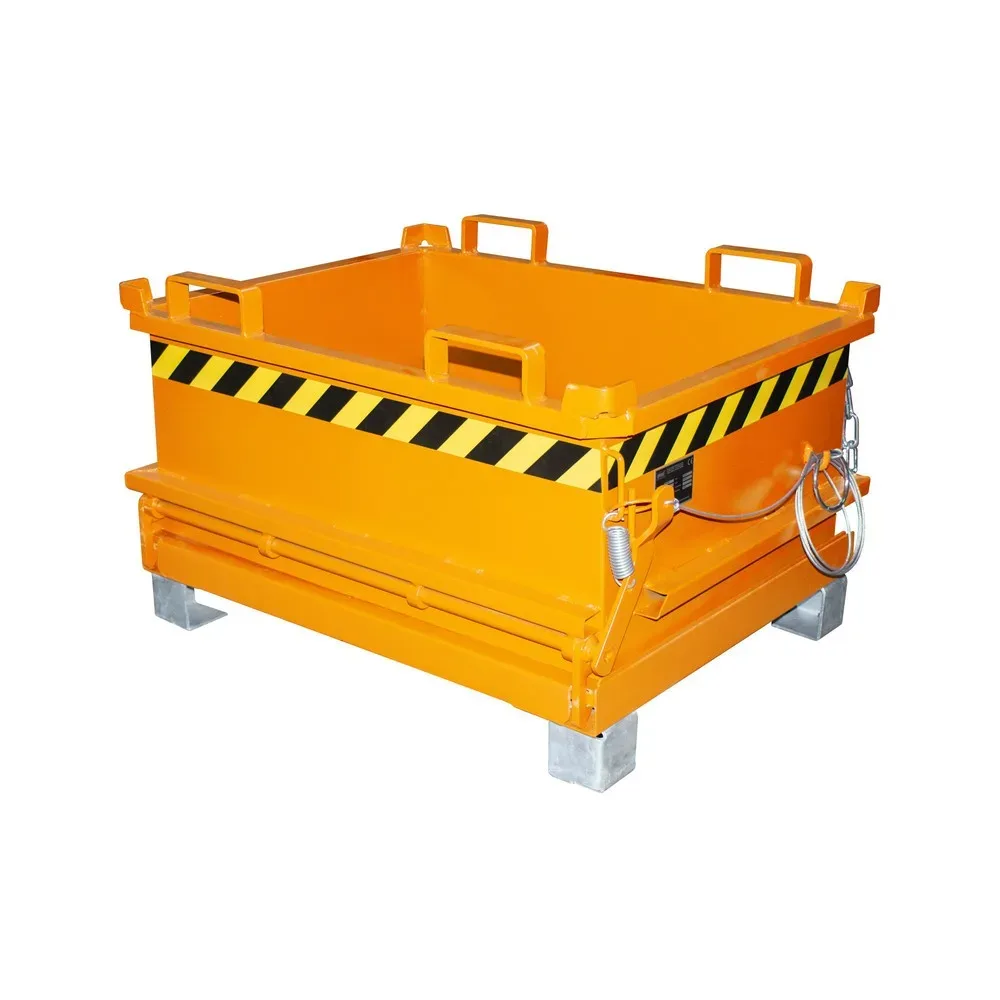 Bauer Mini-Klappbodenbehälter MSB 250, B 1000 x T 800 x H 625 mm, gelborange RAL 2000