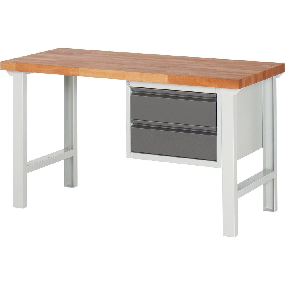 Steinbock® Werkbank Selection, mit 2 Schubladen, HxBxT 840 mm x 1.500 mm x 700 mm, RAL 7035/7016