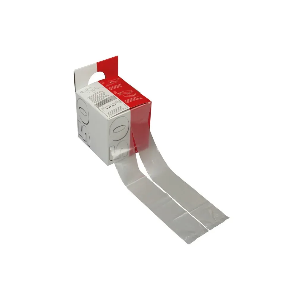 Dehnband, transparent, 1200x50mm, in Spenderbox, 1 Spenderbox = 200 Bänder, 1 VE = 200 Stk