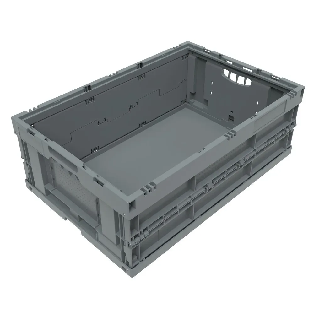 EURO-Mass Faltbox 6422 NG, ohne Deckel, für Lager- und Mehrwegtransport, 41,4 Liter, grau