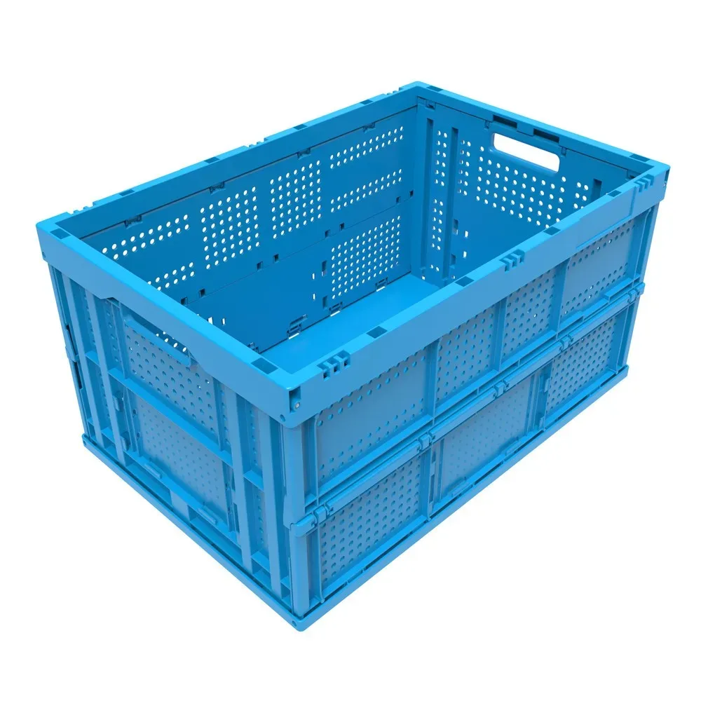 Euronorm-Eurobox Premium, mit gelochten Seitenwänden, blau