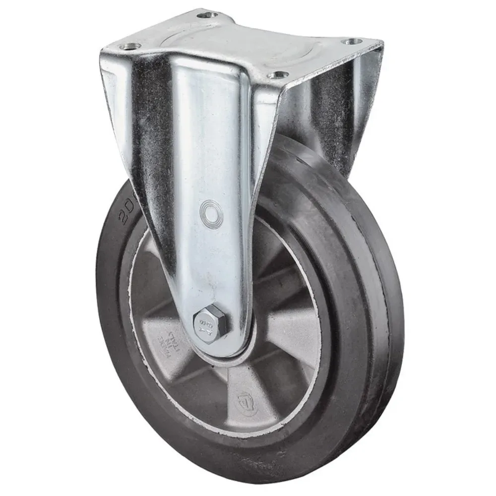 BS ROLLEN Schwerlast-Bockrolle, Gummi, Rad-Ø 160 mm Tragfähigkeit 300 kg, 135 mm 110 mm