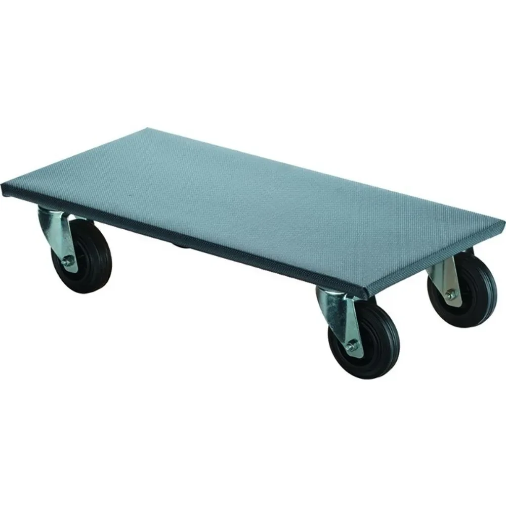 BS ROLLEN Transportroller, L600 mm B500 mm, Rad-Ø 125 mm 350 kg, Vollgummi mit Rutschschutzbelag