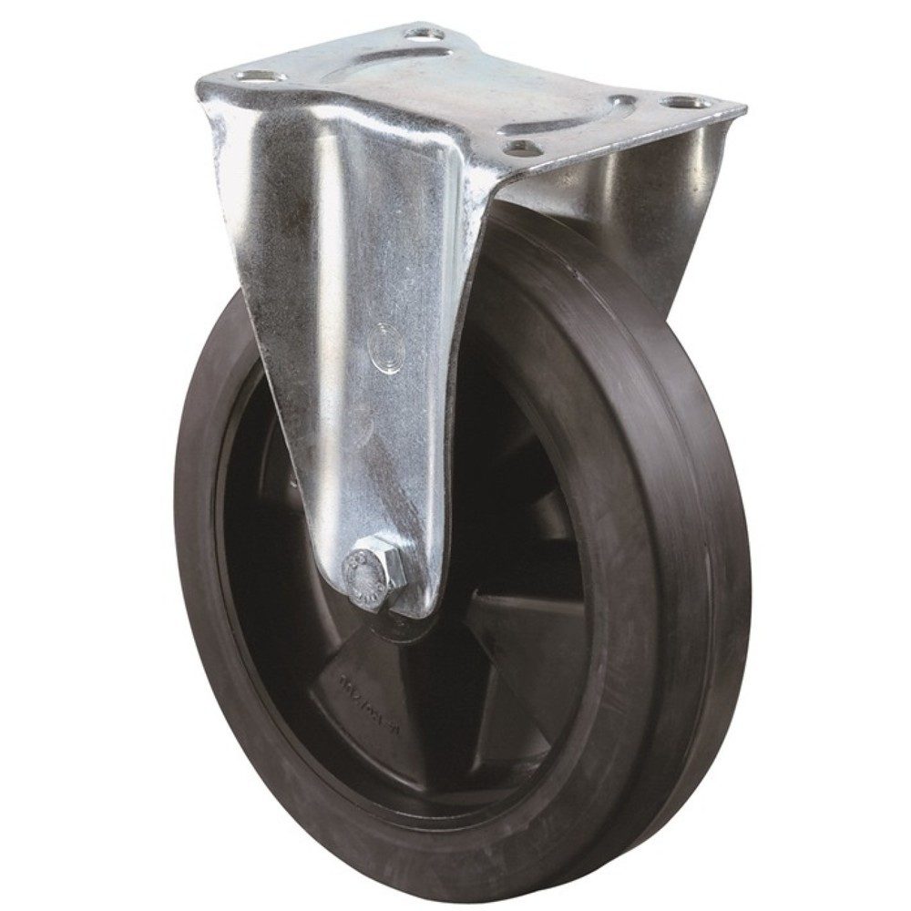 BS ROLLEN Bockrolle, Vollgummi, Rad-Ø 160 mm Tragfähigkeit 250 kg, Platte L138xB109 mm