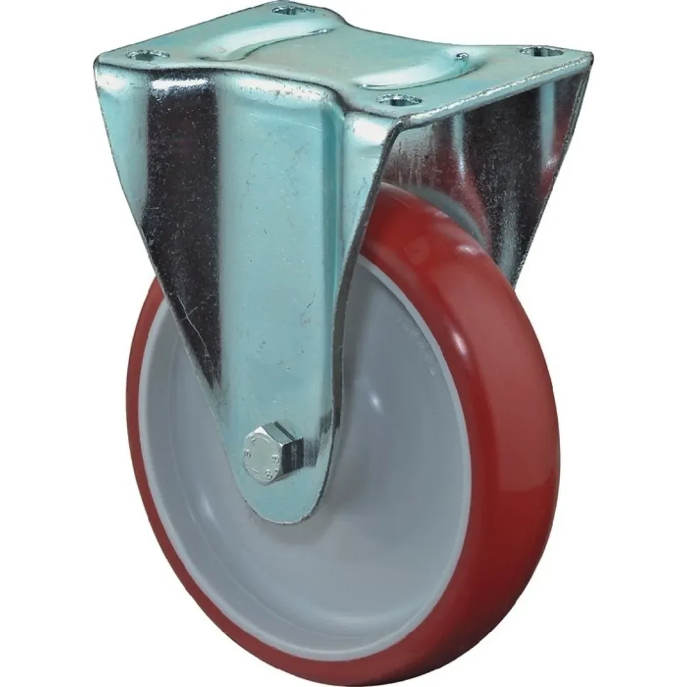 BS ROLLEN Bockrolle, Guss-Polyurethan, Rad-Ø 200 mm Tragfähigkeit 300 kg, Platte L135xB110 mm