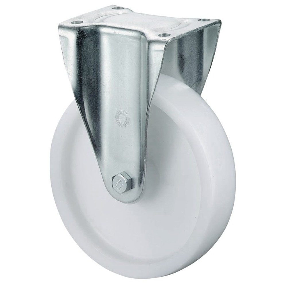 BS ROLLEN Schwerlast-Bockrolle, Kunststoff, Rad-Ø 200 mm Tragfähigkeit 600 kg, Platte L138xB110 mm