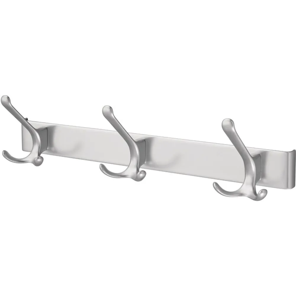 HERMETA Huthakenleiste 0822-0823, Leichtmetall silberfarbig eloxiert, 3 Haken Ausladung 96 mm, Höhe 102 mm