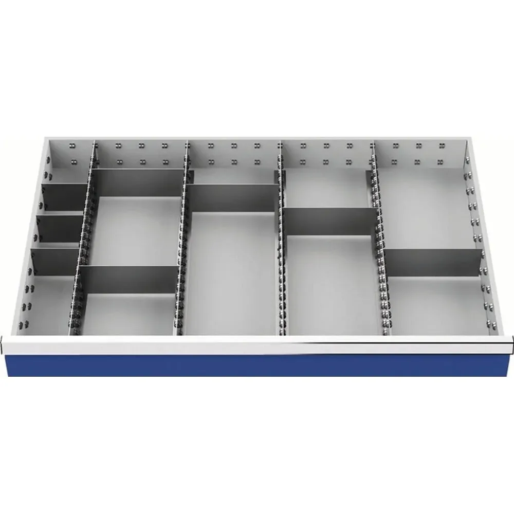 Schubladenunterteilungsmaterial, 4 Längs-/8 Querteiler, Fronthöhe 200 mm