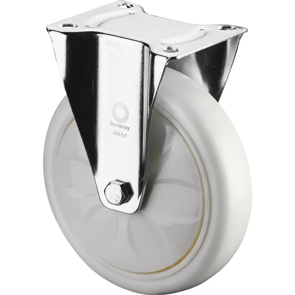 BS ROLLEN Bockrolle, Kunststoff, Rad-Ø 150 mm Tragfähigkeit 650 kg, Platte L135xB110 mm Farbe Rolle weiss