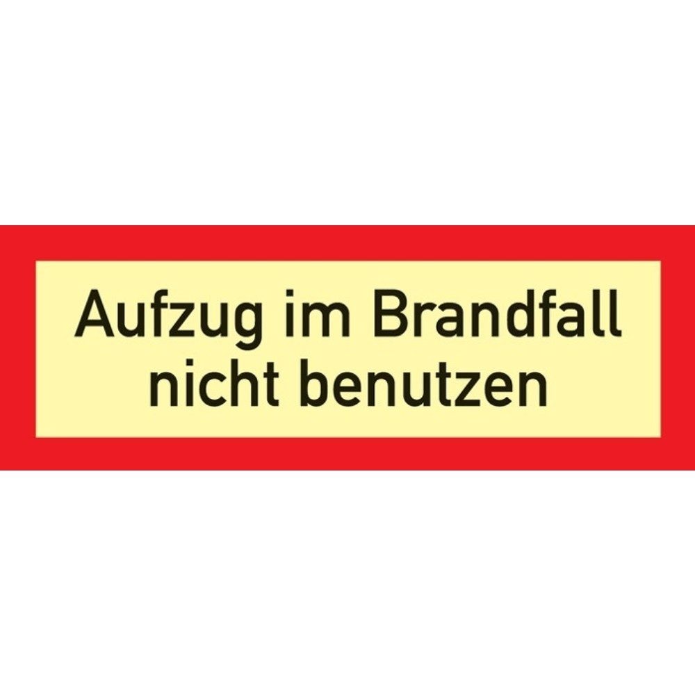 Brandschutzzeichen DIN 4066, Aufzug nicht benutzen, L297xB105 mm, Folie