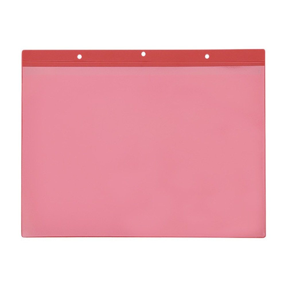 Magnettaschen, DIN A4 quer, Einschub oben, 50 Stk/VE, rot