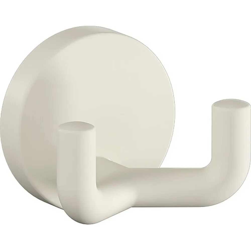 HEWI Doppelhaken 477.90B025, Polyamid 99 reinweiss matt, doppelt Ausladung 43,5 mm, Ø 50 mm