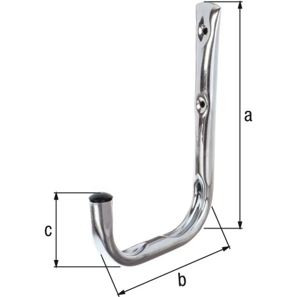 GAH Wandhaken, Stahl verzinkt, einfach Ausladung 250 mm, Höhe 300 mm Ø 18 mm
