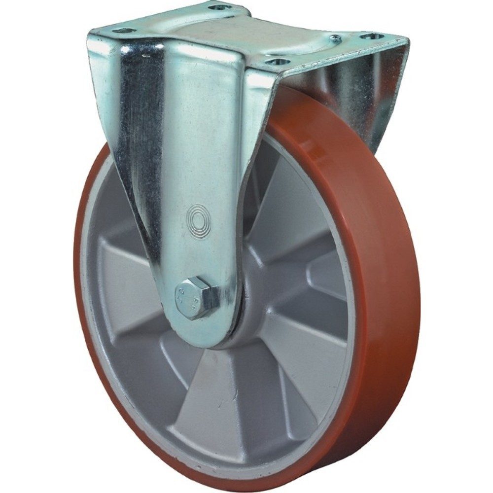 BS ROLLEN Schwerlast-Bockrolle, Gusspolyurethan, Rad-Ø 150 mm Tragfähigkeit 550 kg, 135 mm 110 mm
