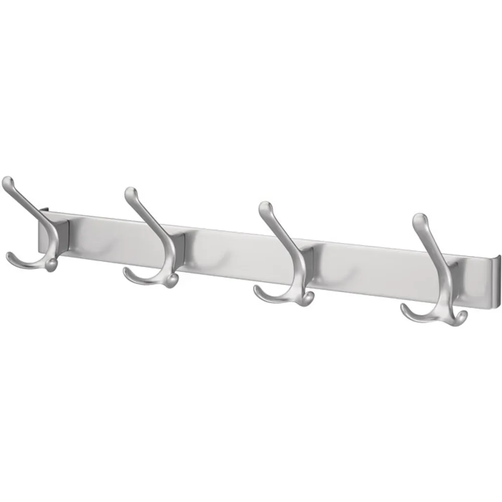 HERMETA Huthakenleiste 0822-0824, Leichtmetall silberfarbig eloxiert, 4 Haken Ausladung 96 mm, Höhe 102 mm