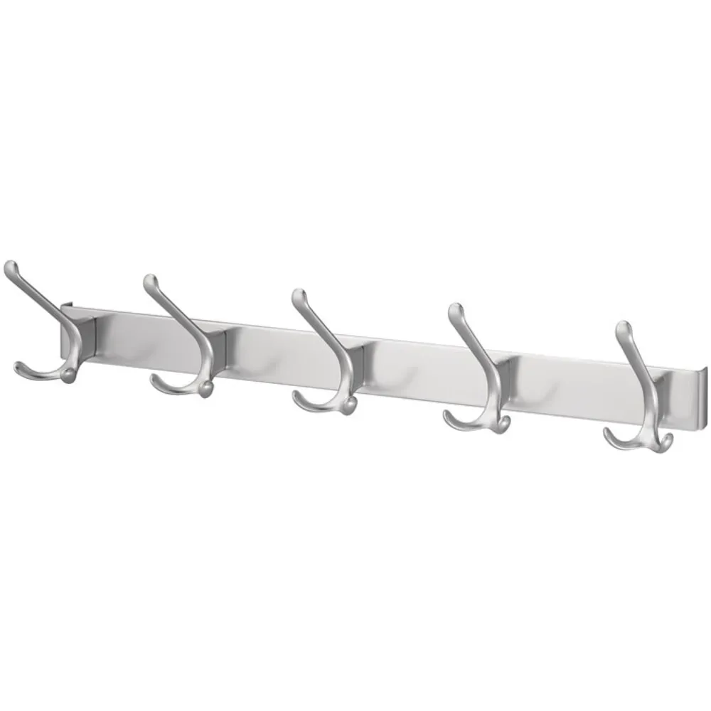 HERMETA Huthakenleiste 0822-0825, Leichtmetall silberfarbig eloxiert, 5 Haken Ausladung 96 mm, Höhe 102 mm