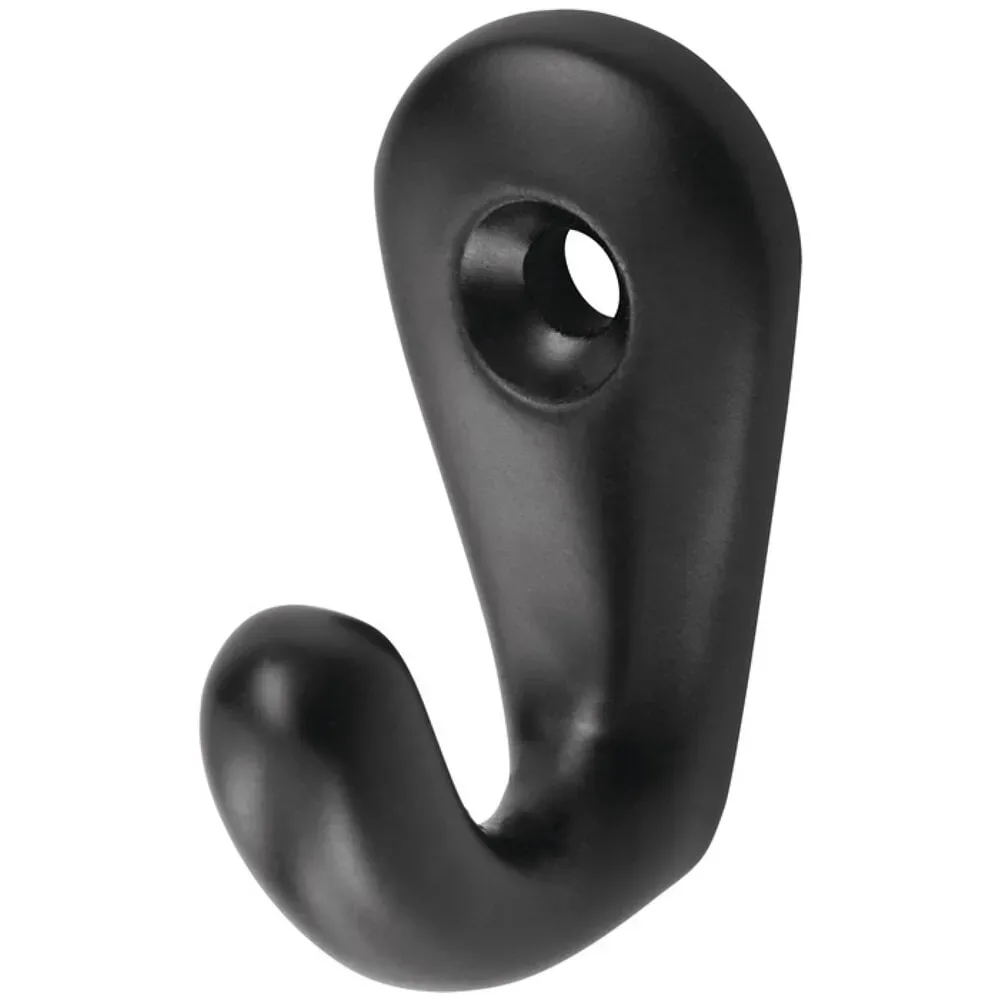 HERMETA Handtuchhaken 0557, Aluminium kunststoffbeschichtet schwarz, 1 Haken Höhe 36 mm, Ausladung 27 mm