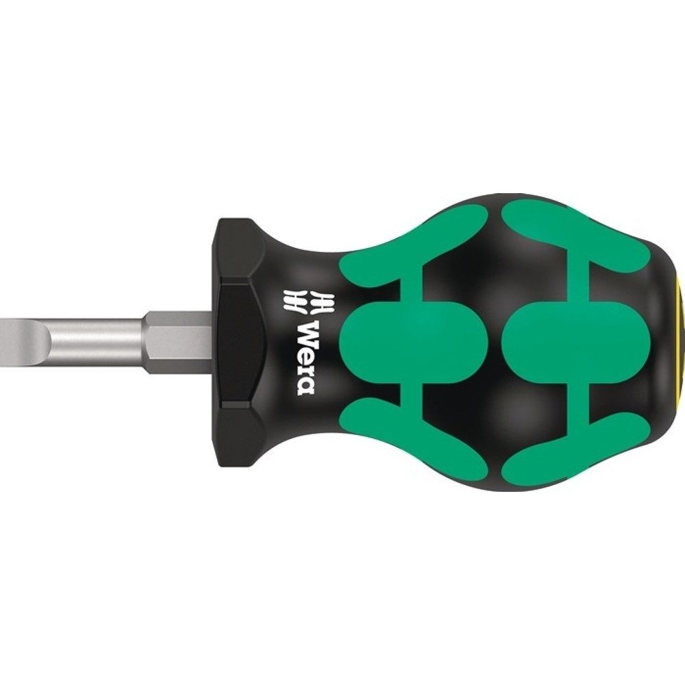 WERA Schraubendreher 335 Stubby, Klingenlänge 24,5 mm 2-Komponentengriff, Schneidenbreite 5,5 mm, Rundklinge