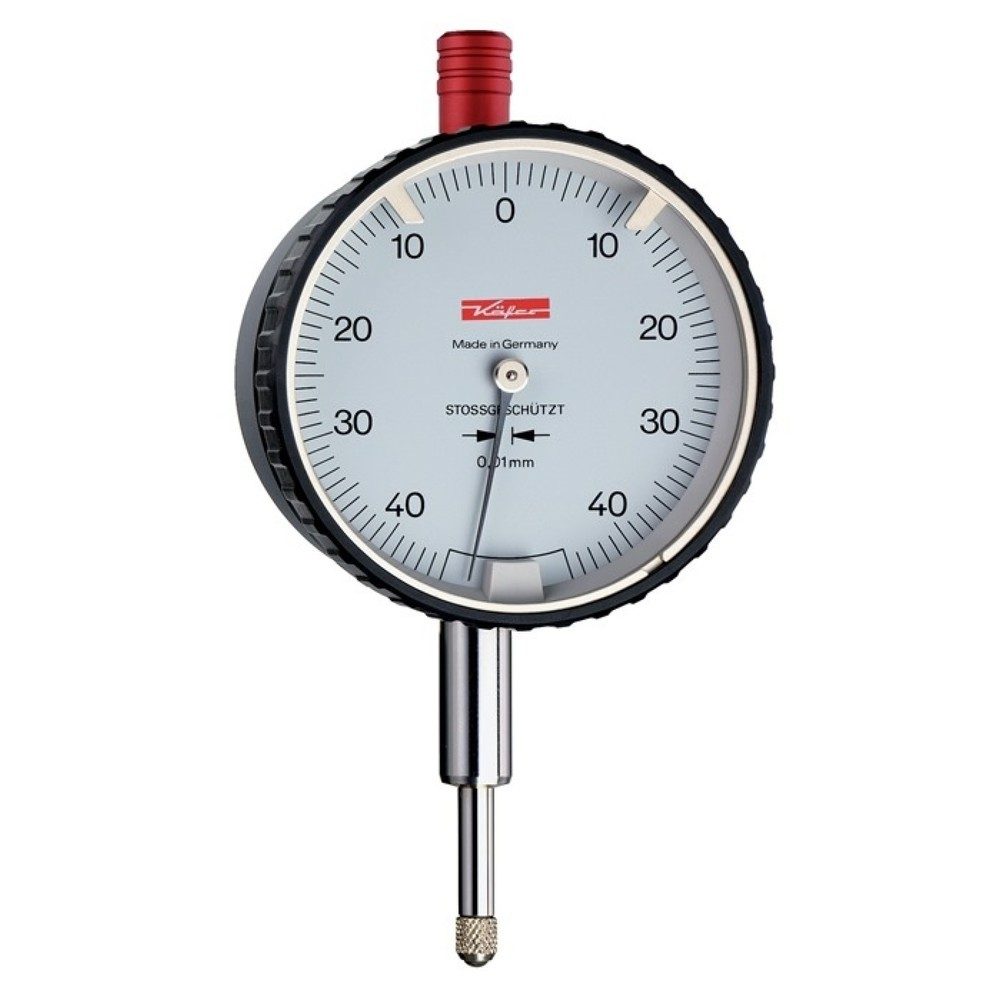 KÄFER Sicherheitsmessuhr DIN 878 SI-90, mit Stossschutz, 0,8 mm Ablesung 0,01 mm