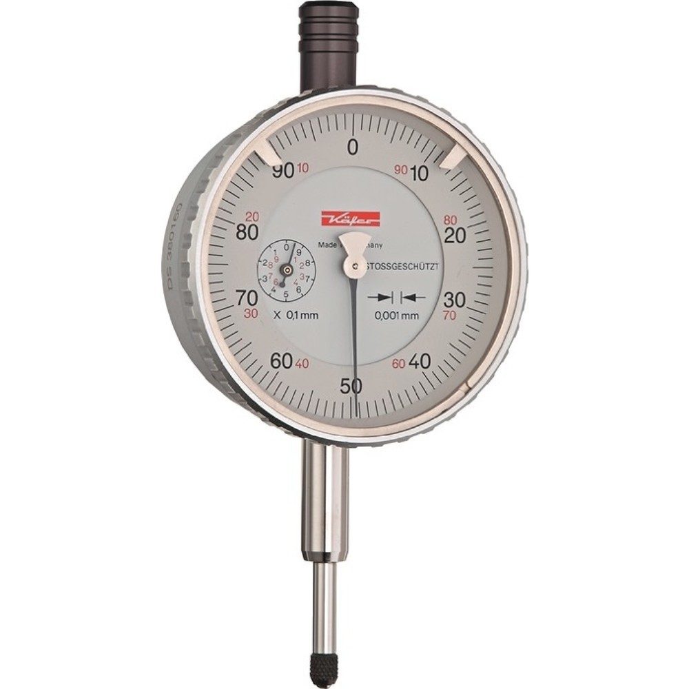 KÄFER Messuhr FM1101, mit Stossschutz, 1 mm Ablesung 0,001 mm