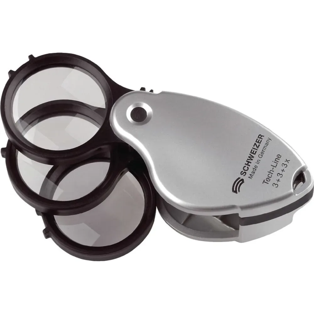 SCHWEIZER Einschlaglupe Tech-Line, Vergrösserung 3x+5x=8x, Linsen-Ø 38 mm