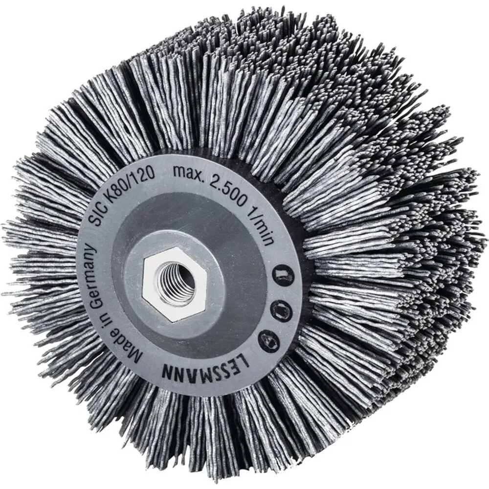 Rundbürste D.140mm M14 SiC Schleifborsten K.80 60mm 2500min-¹ LESSMANN