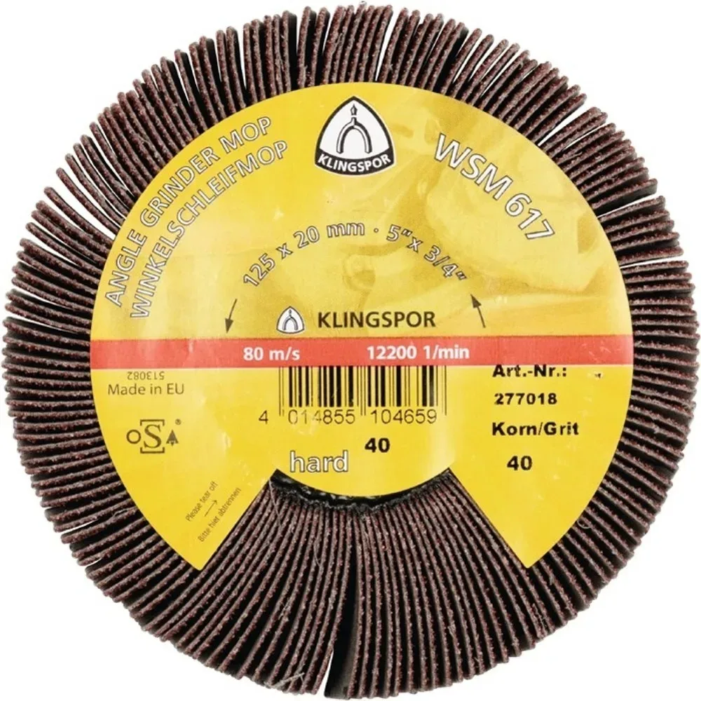 Winkelfächerschleifer WSM 617 40 braun Ø125xB20mm M14 KLINGSPOR