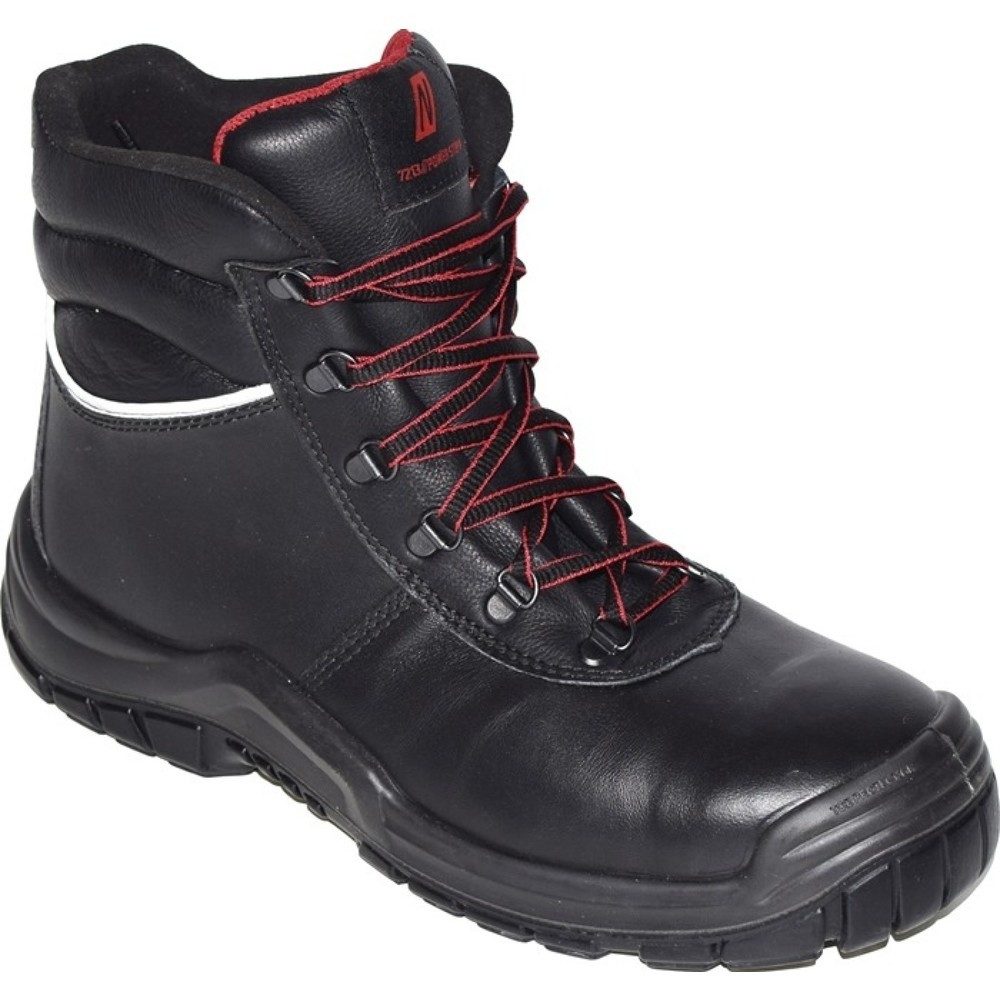 NITRAS Sicherheitsstiefel POWER STEP MID+, S3 HRO SRC EN ISO 20345, Grösse 42 schwarz, Volleder