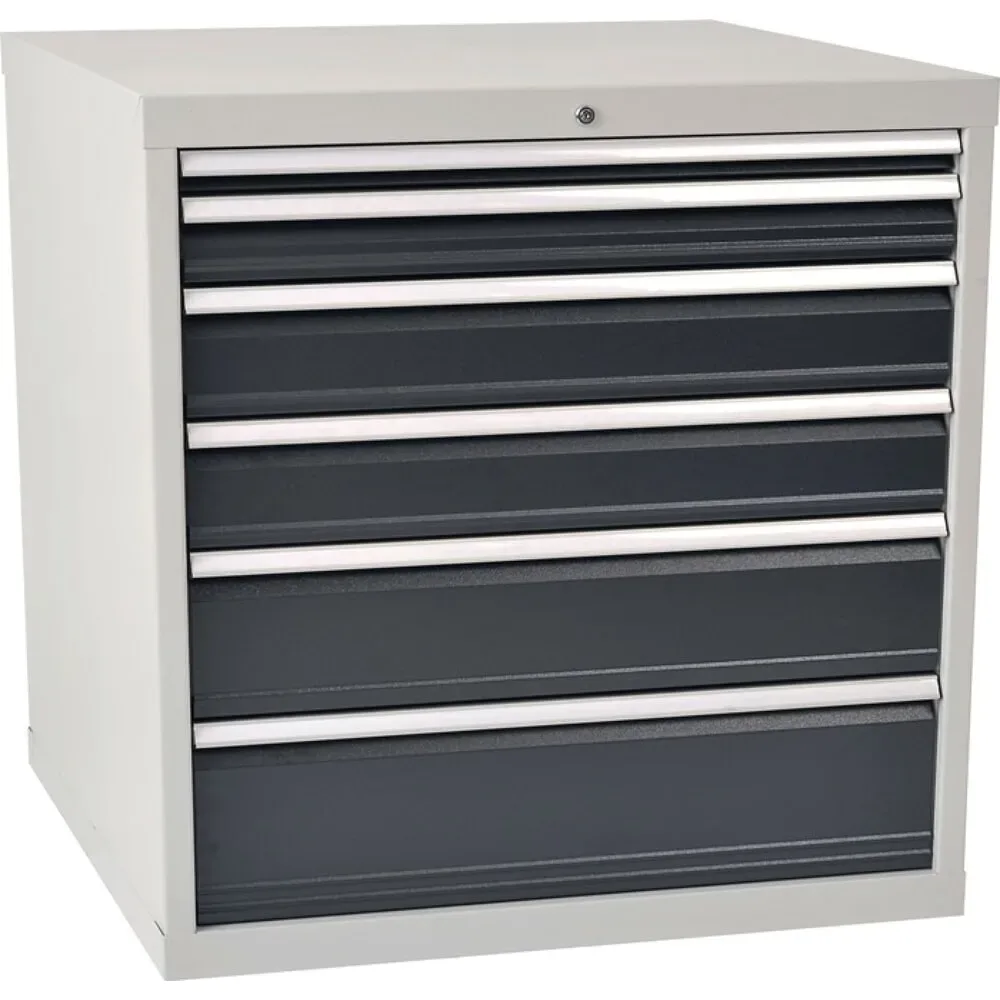 Schubladenschrank, grau/anthr. 6 Schubl., H1019xB1005xT736mm, Vollauszug
