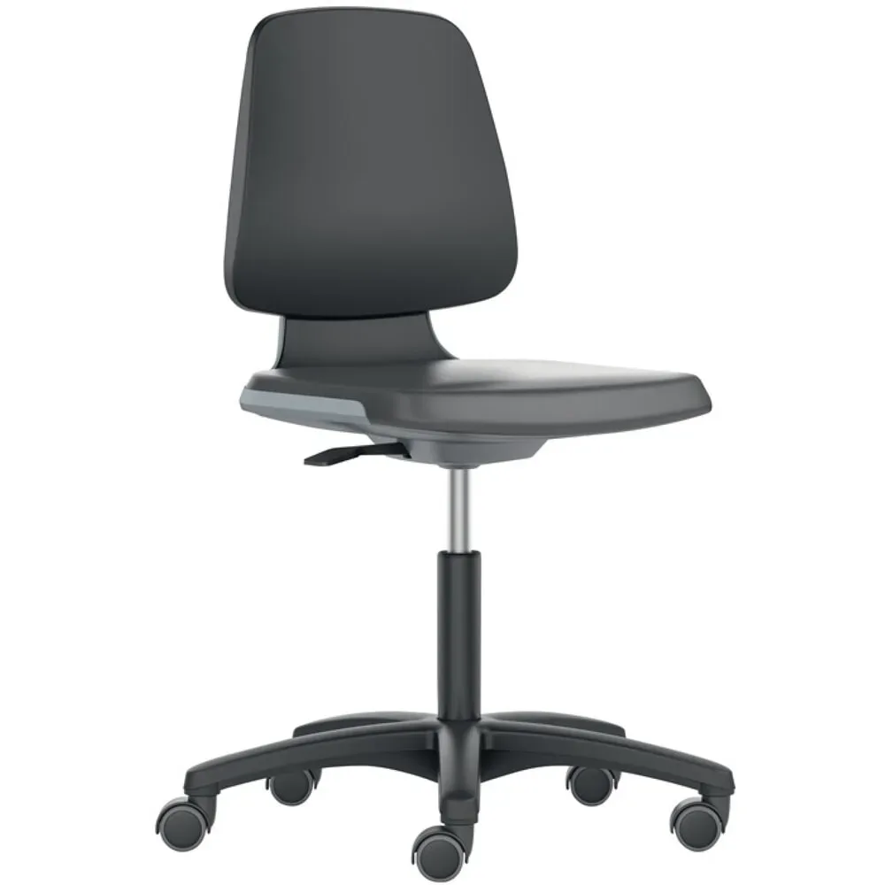 bimos Arbeitsdrehstuhl Labsit, Integralschaum schwarz, Rollen Sitzschale anthrazit, 450-650 mm