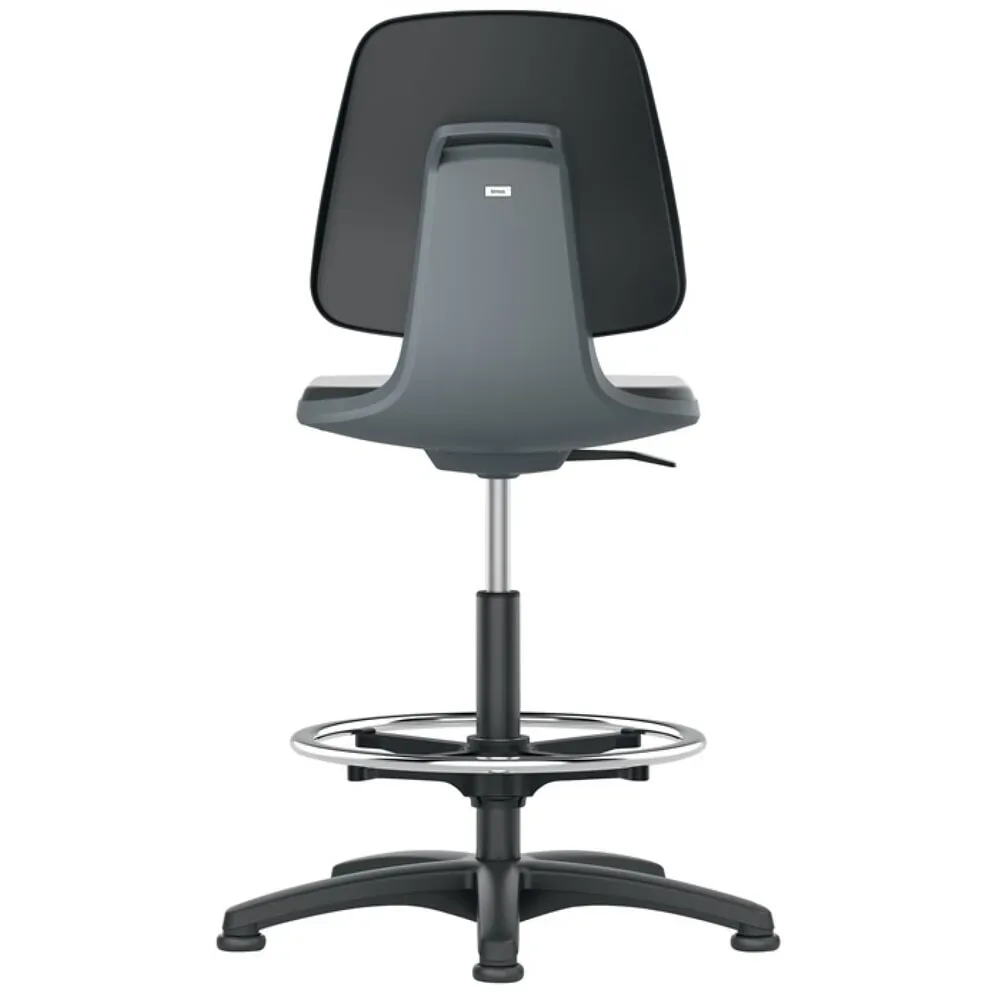 bimos Arbeitsdrehstuhl Labsit, Sitzschale anthrazit Integralschaum, Bodengleiter + Fussring, schwarz 520-770 mm