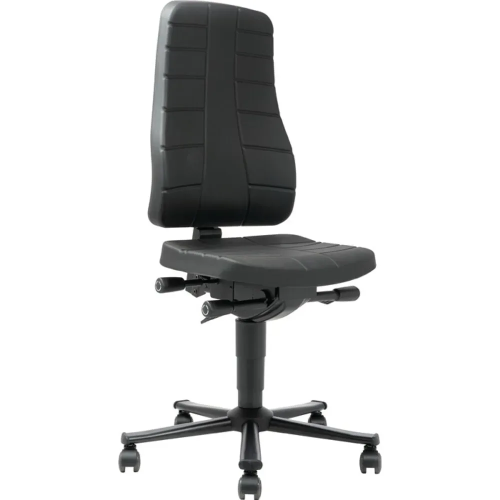Arbeitsdrehstuhl All-in-One, mit Rollen, PU-Schaum, schwarz bimos