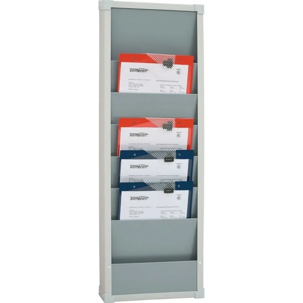 Werkstattplaner Eichner, 1-bahnig, 6 Schienen, für bis zu 6 Auftragstaschen des Formates A4, B 315 x H 900 mm, Kunststoff, grau