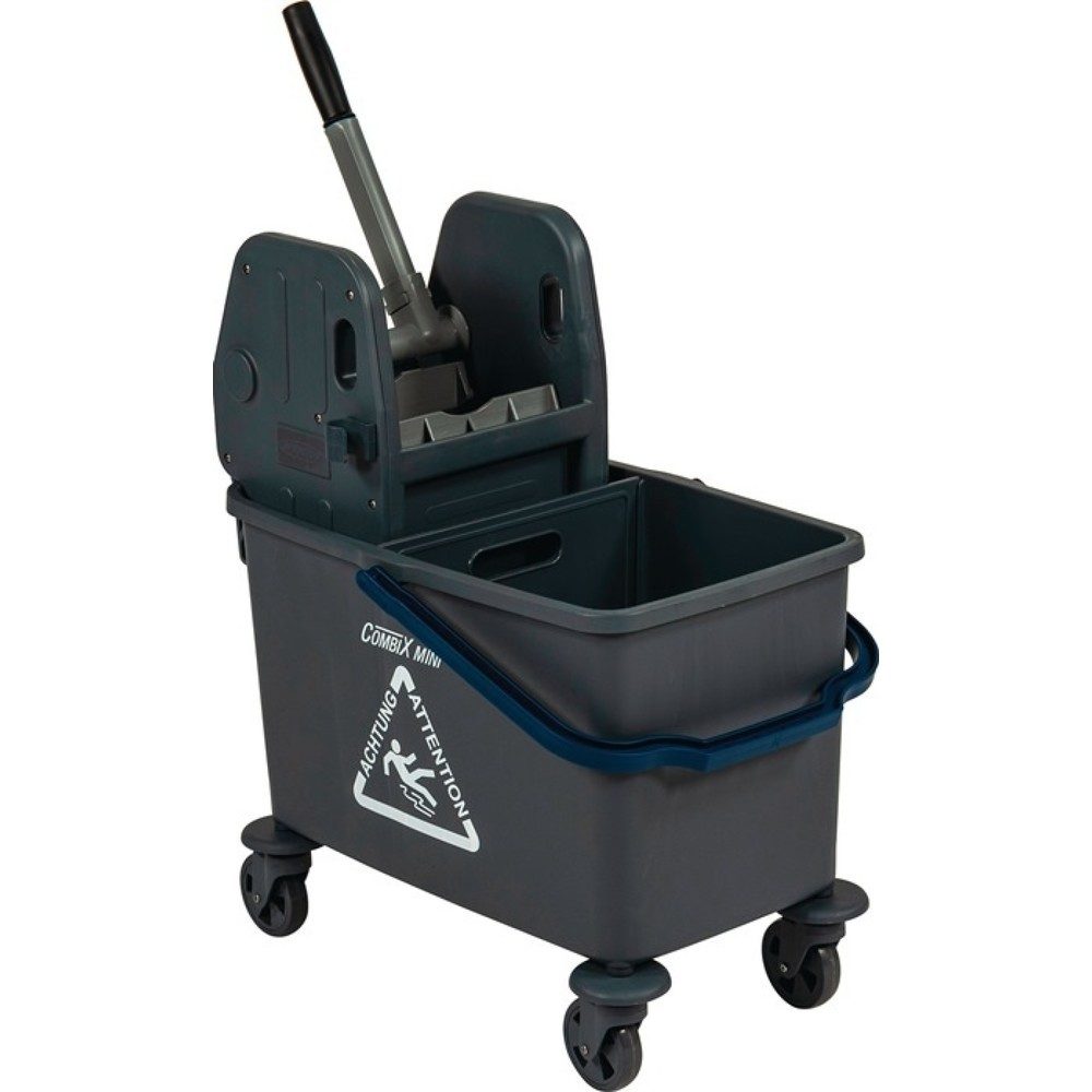 Nasswischwagen, 1 x 35-l-Fahreimer mit modularer Trennwand, gummierte Lenkrollen Sprintus