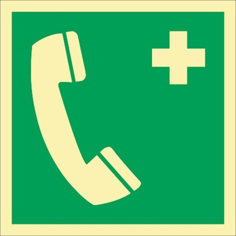 Rettungszeichen ASR A1.3/DIN EN ISO 7010/DIN 67510, Nottelefon, L148xB148 mm, Kunststoff