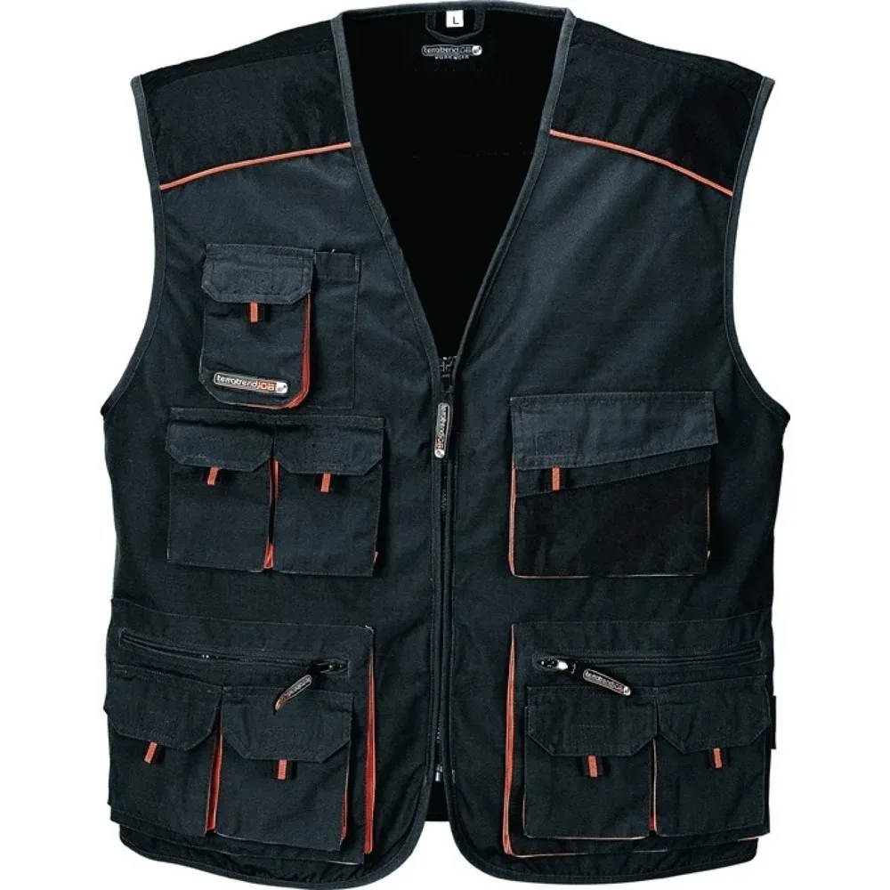 TERRATREND Weste Gr.48 dunkelgrau/schwarz/orange