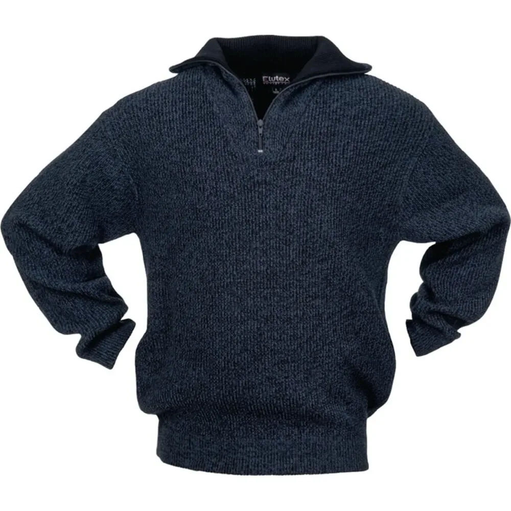 SCHEIBLER Pullover Gr.XL schwarz/blau-meliert