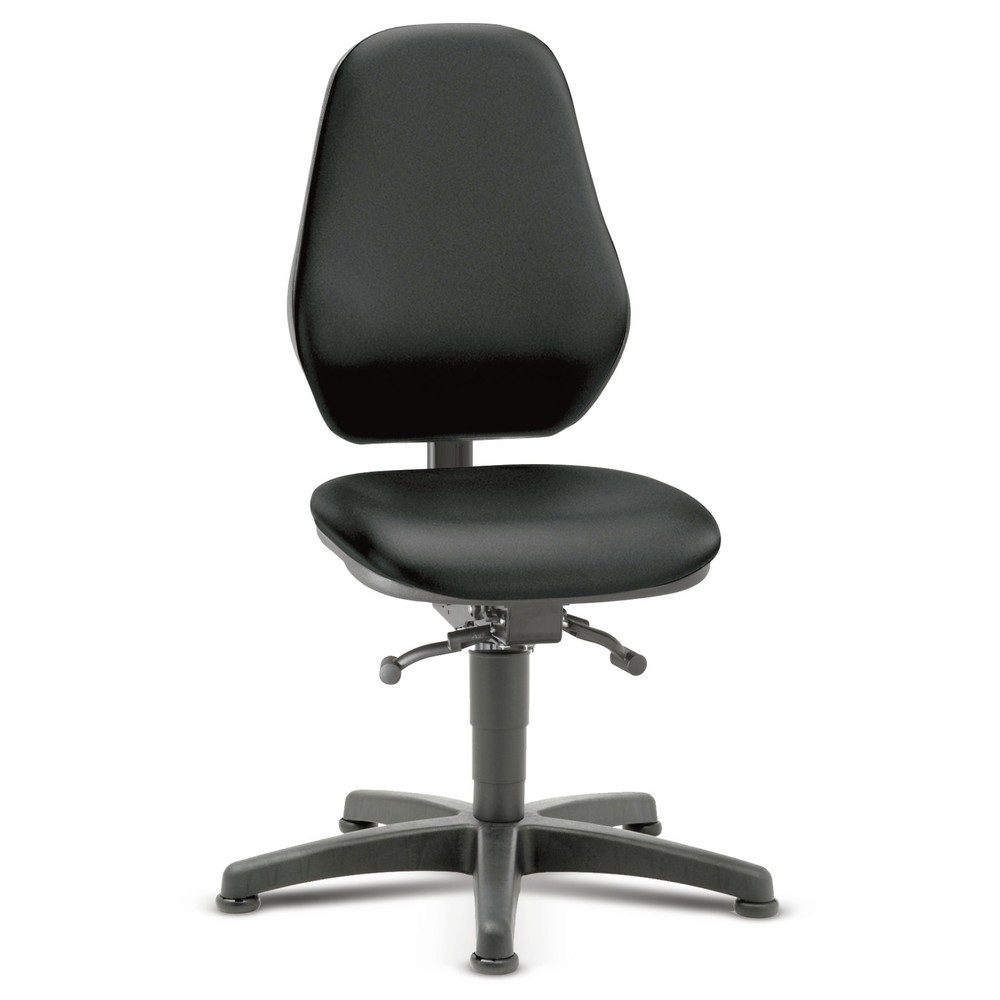 bimos Arbeitsdrehstuhl Alpha, Kunstleder, Sitzhöhe 460-640 mm, Rollen, schwarz