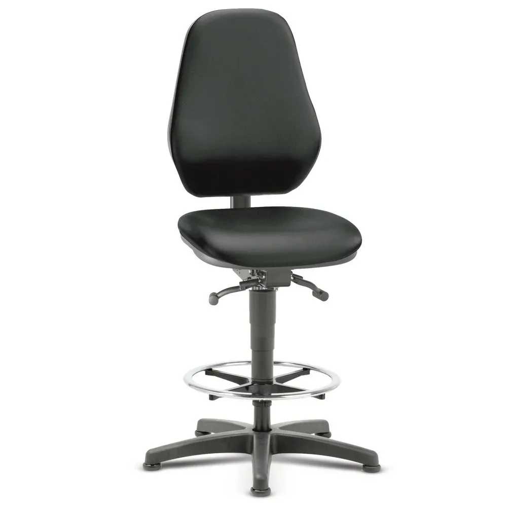 bimos Arbeitsdrehstuhl Alpha II, Bodengleiter, Fussring, schwarz