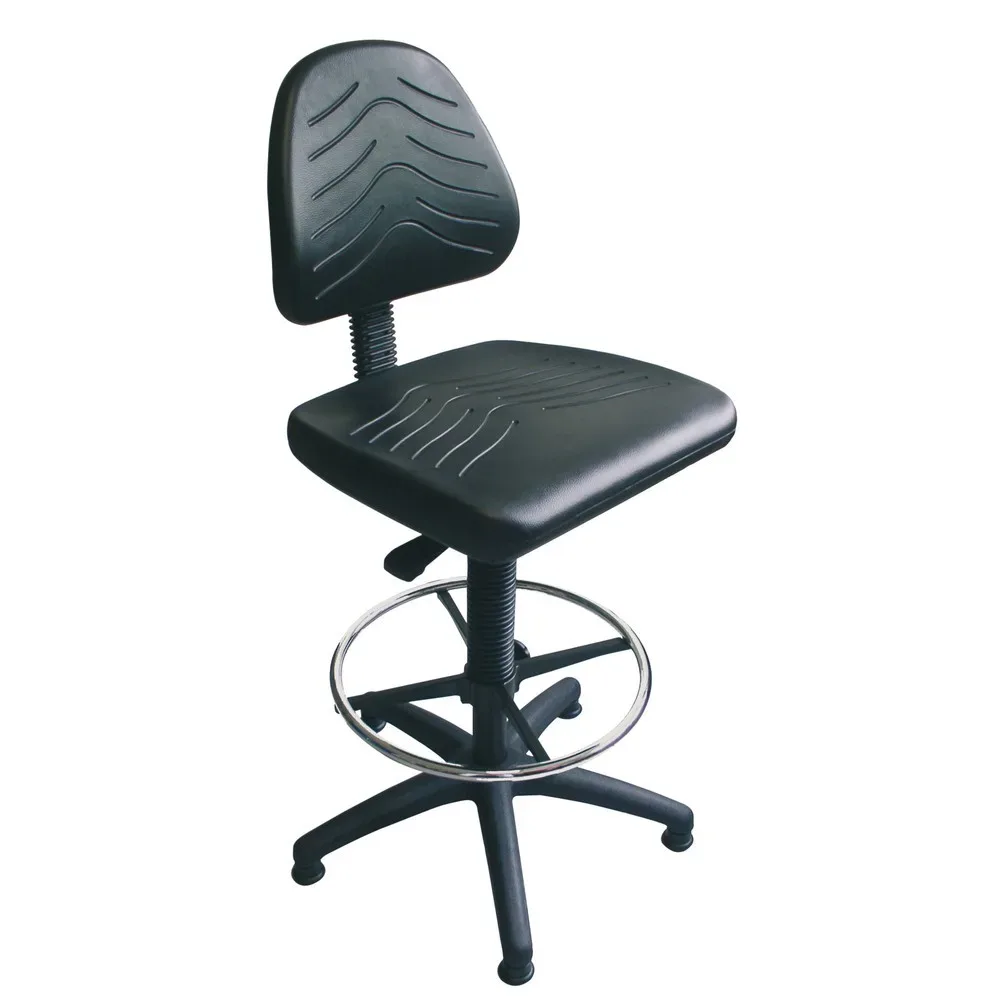 Arbeitsdrehstuhl Komfort, Stoffpolster, Sitzhöhe 520-710 mm, Kunststoffbasis, Bodengleiter, Fussring