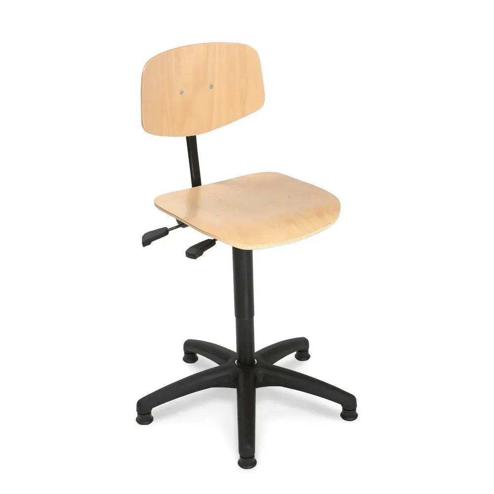 Arbeitsdrehstuhl Easy Buche, Sitzhöhe 450-650 mm, Kunststoffbasis, Rollen