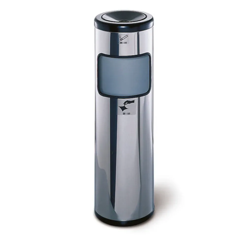 TKG Ascher-Abfall-Kombination RONDO, selbstlöschend, Bodenmodell, 24 Liter, Edelstahl